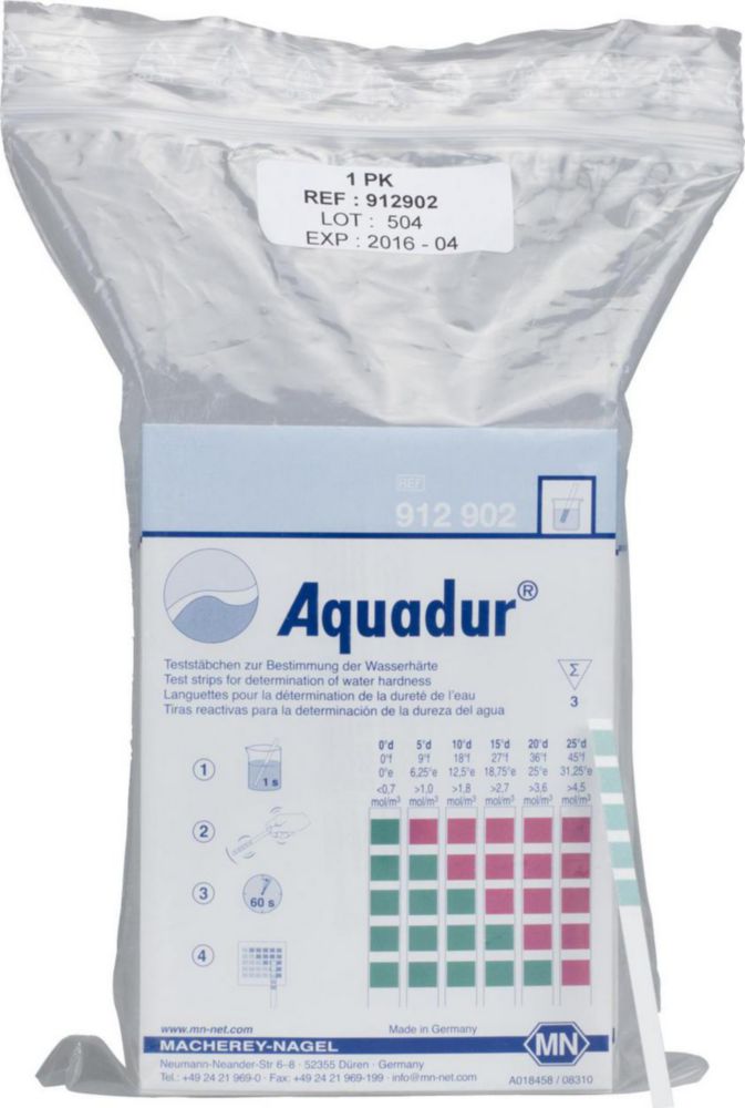 Testovacie prúžky na tvrdosť vody, <sup>AQUADUR®</sup>
