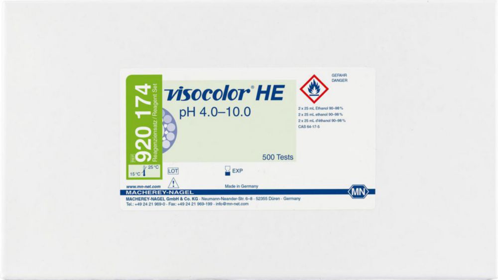 Testovacie súpravy, <i><sup>VISOCOLOR®HE</sup> na </i>analýzu vody, plniace balenie