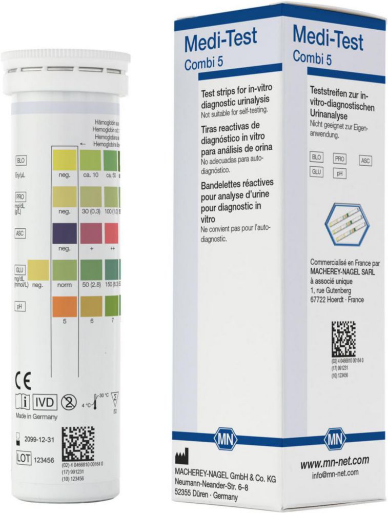 Testovacie prúžky na analýzu moču MEDI-TEST Combi