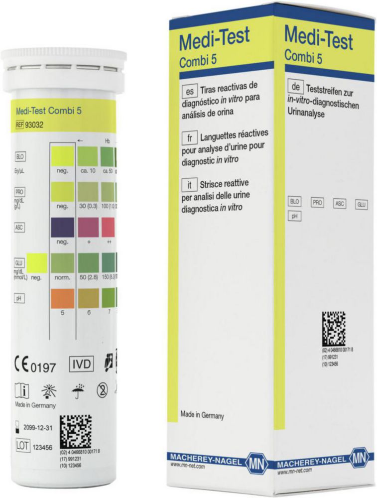 Testovacie prúžky na analýzu moču MEDI-TEST Combi