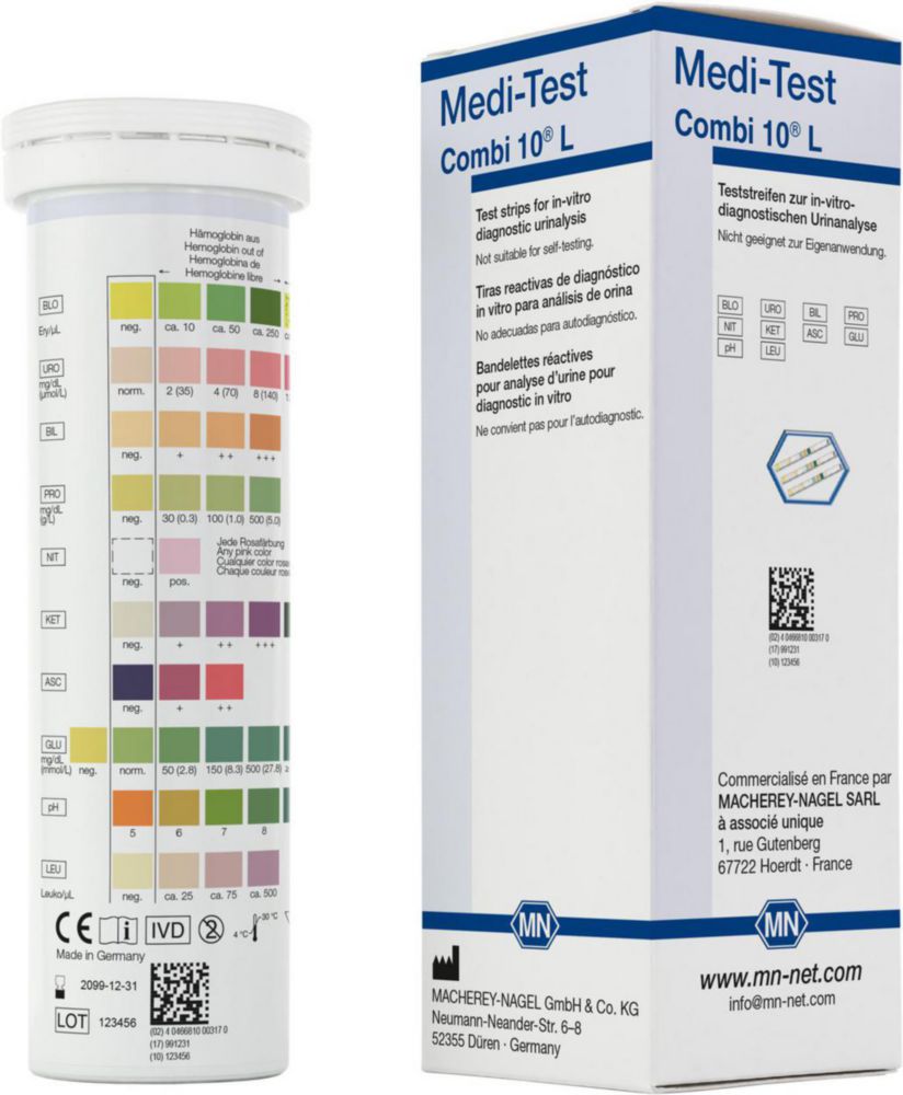 Testovacie prúžky na analýzu moču MEDI-TEST Combi