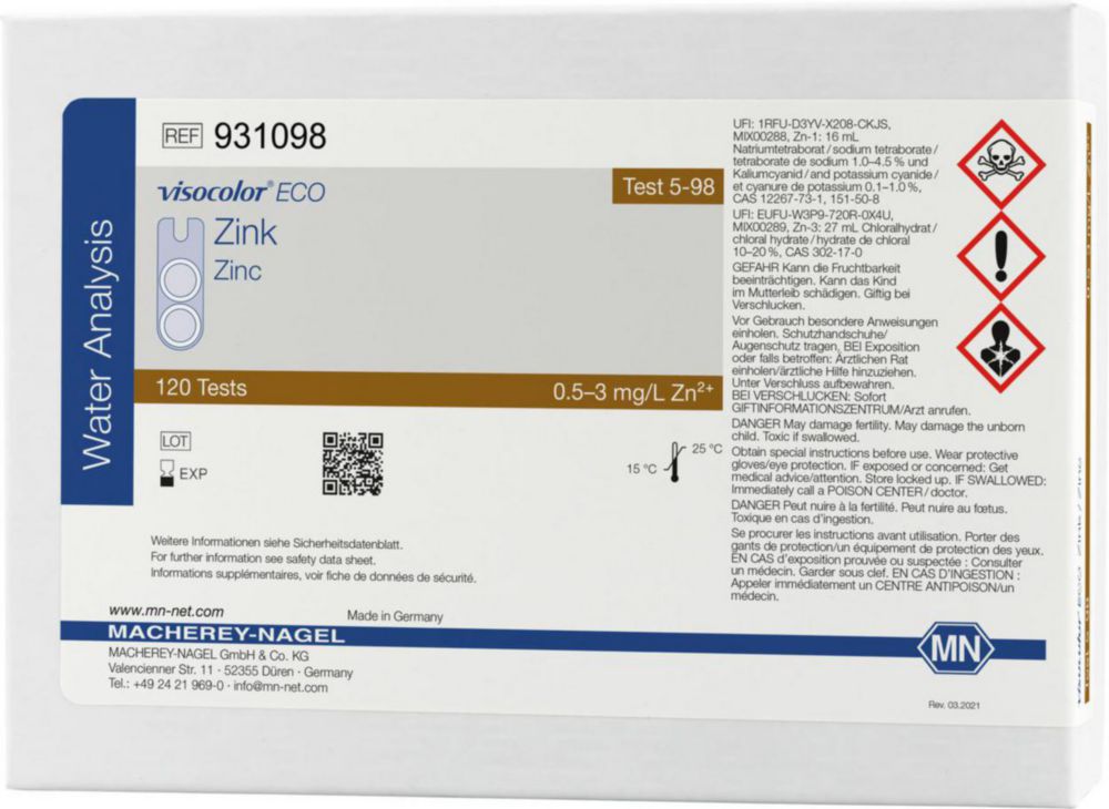 Testovacie súpravy <i><sup>VISOCOLOR®ECO</sup> na </i>analýzu vody