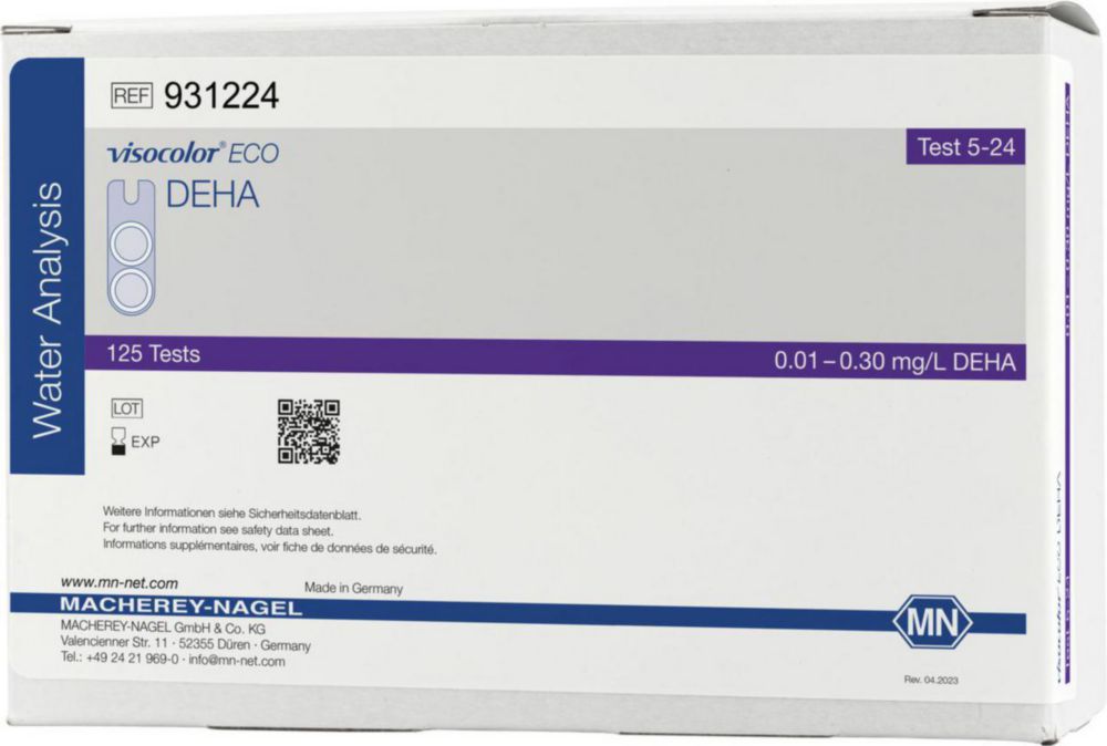 Testovacie súpravy, <i><sup>VISOCOLOR®ECO</sup> na </i>analýzu vody, plniace balenie