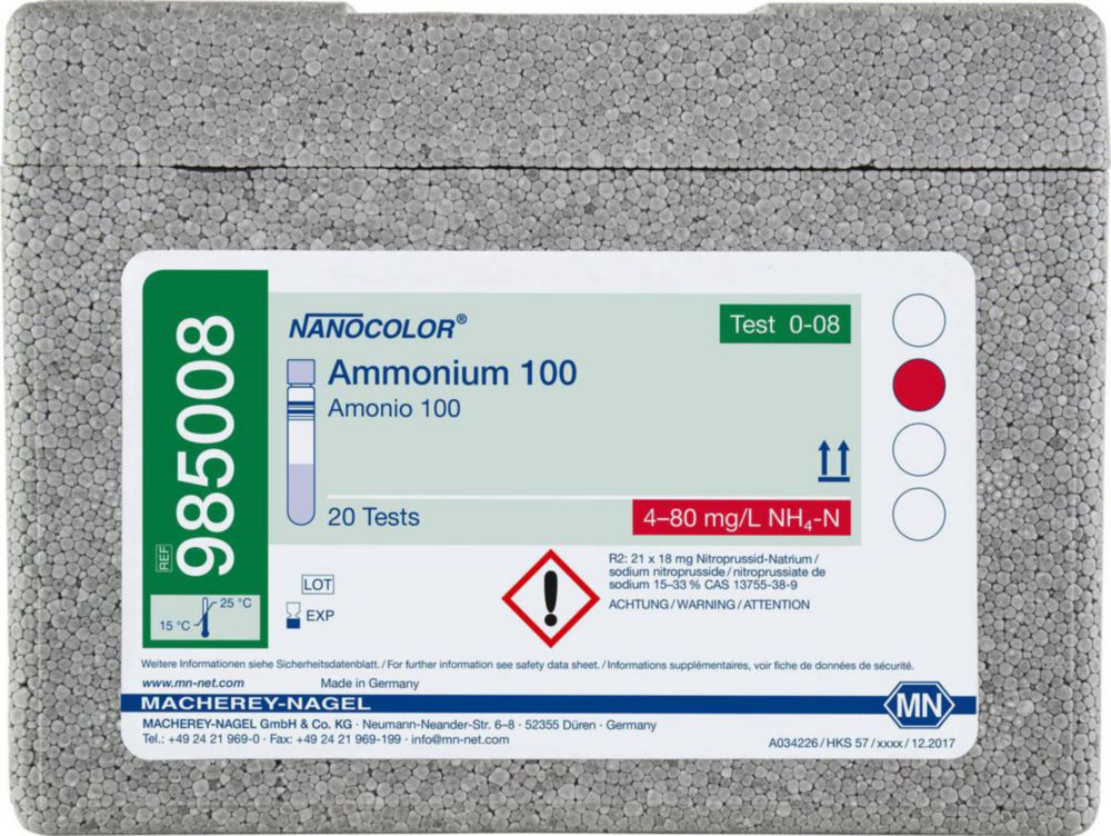 Testy v skúmavkách <sup>NANOCOLOR® </sup>Ammonium