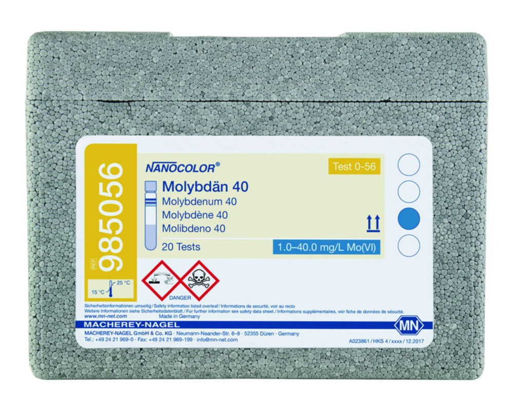 Skúšky rúrky <sup>NANOCOLOR® </sup>Molybdenum