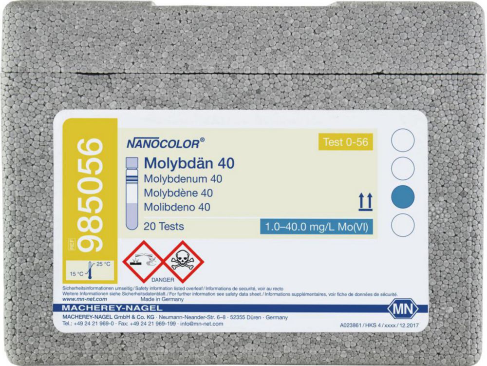 Skúšky rúrky <sup>NANOCOLOR® </sup>Molybdenum