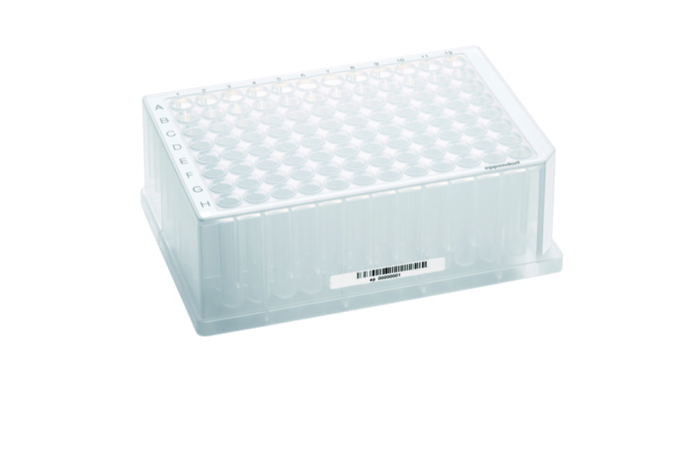 Hlboké jamky, 96/384 jamiek, PP, s čiarovým kódom, PCR clean