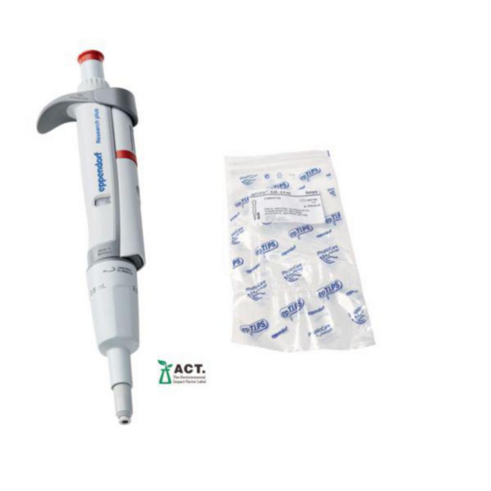Jednokanálové mikrolitrové pipety Eppendorf <sup>Research®</sup> plus (všeobecný laboratórny produkt), variabilné