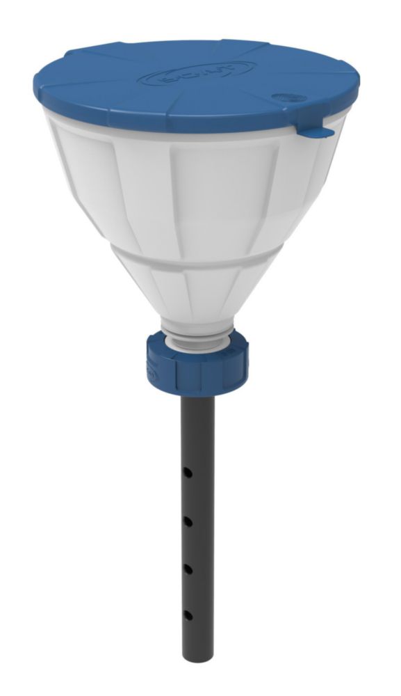 Bezpečnostný lievik s guľovým ventilom, V2.0, HDPE