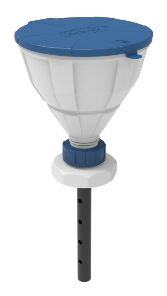 Bezpečnostný lievik s guľovým ventilom, V2.0, HDPE
