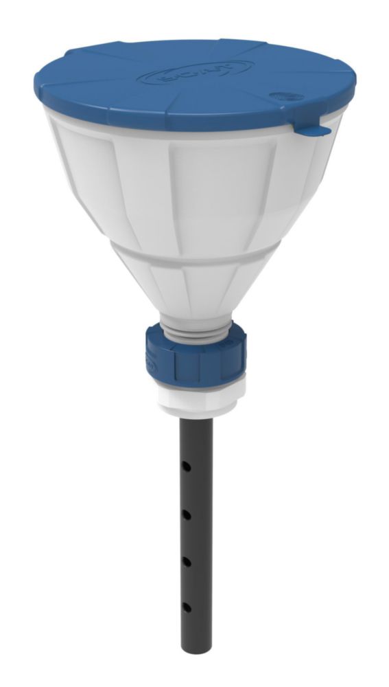 Bezpečnostný lievik s guľovým ventilom, V2.0, HDPE