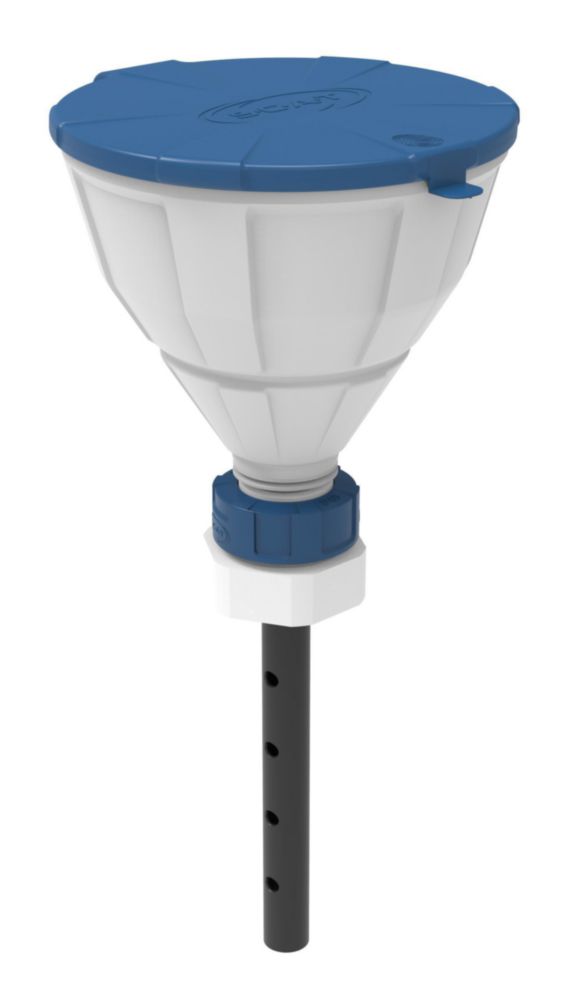 Bezpečnostný lievik s guľovým ventilom, V2.0, HDPE