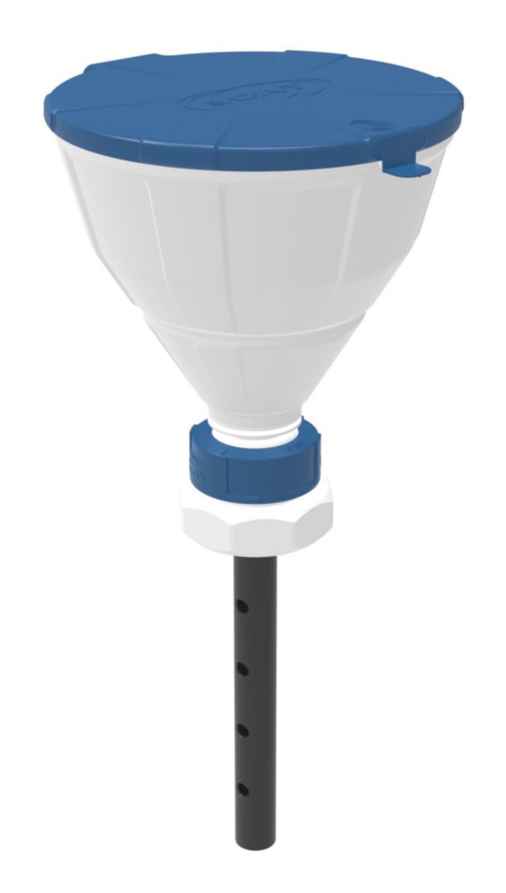 Bezpečnostný lievik s guľovým ventilom, V2.0, HDPE