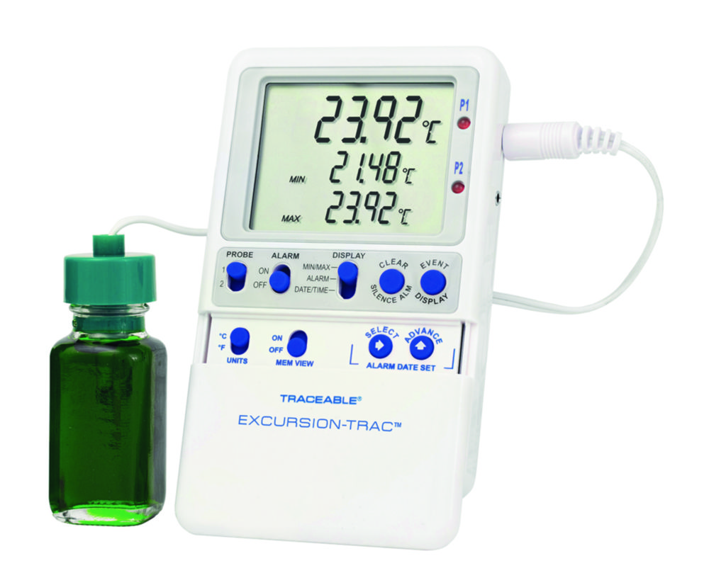Záznamník údajov o teplote <sup>Traceable®</sup> Excursion-Trac™, so sondou na 1 fľašu