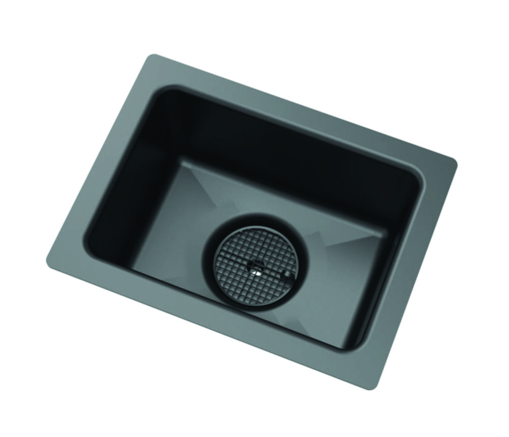 Laboratórny drez s odtokom, HDPE, elektrostaticky vodivý