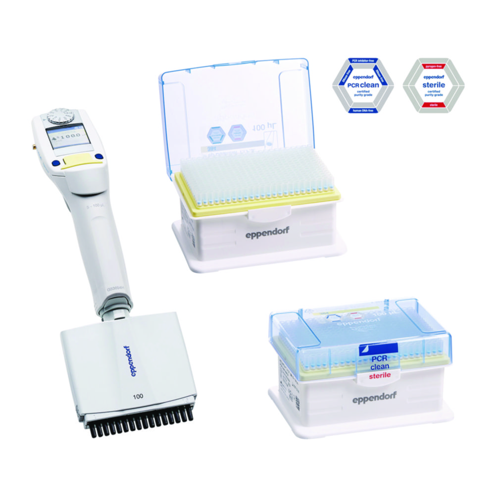 Viackanálové mikrolitrové pipety Eppendorf <sup>Xplorer®</sup> plus, variabilné, štartovacia sada