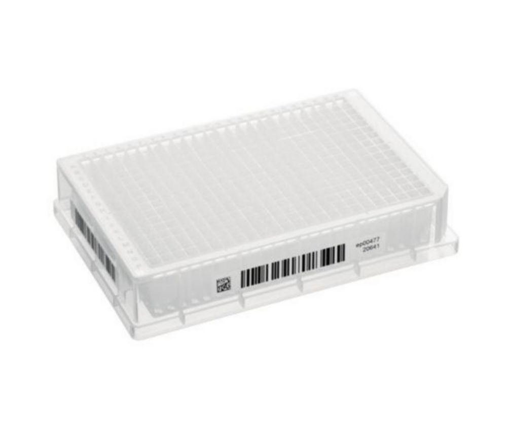 Dlhé jamkové platničky, 96/384 jamiek, PP, vhodné pre PCR, s SafeCode