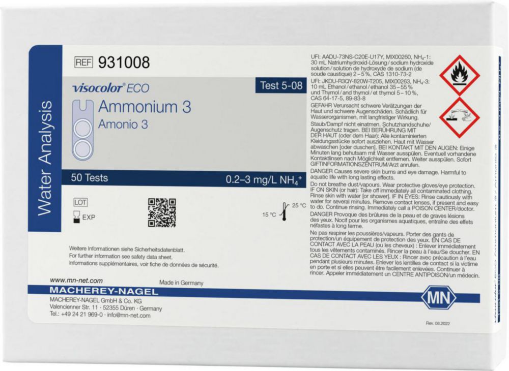 Testovacie súpravy <i><sup>VISOCOLOR®ECO</sup> na </i>analýzu vody
