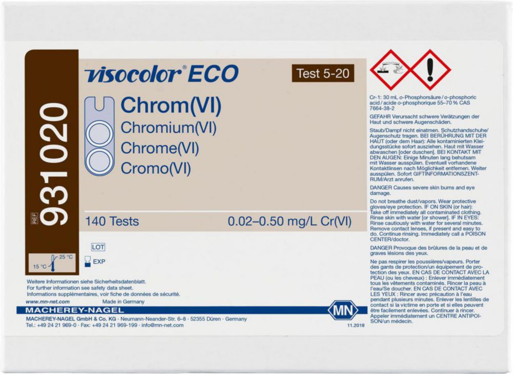 Testovacie súpravy <i><sup>VISOCOLOR®ECO</sup> na </i>analýzu vody