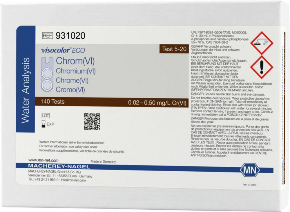 Testovacie súpravy <i><sup>VISOCOLOR®ECO</sup> na </i>analýzu vody