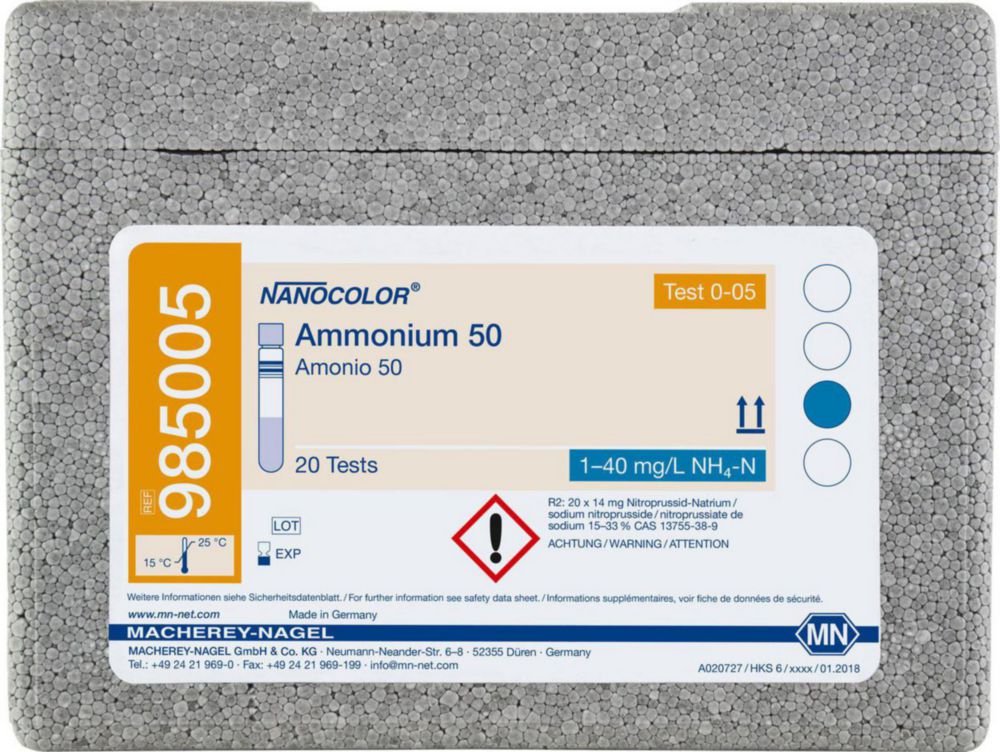 Testy v skúmavkách <sup>NANOCOLOR® </sup>Ammonium