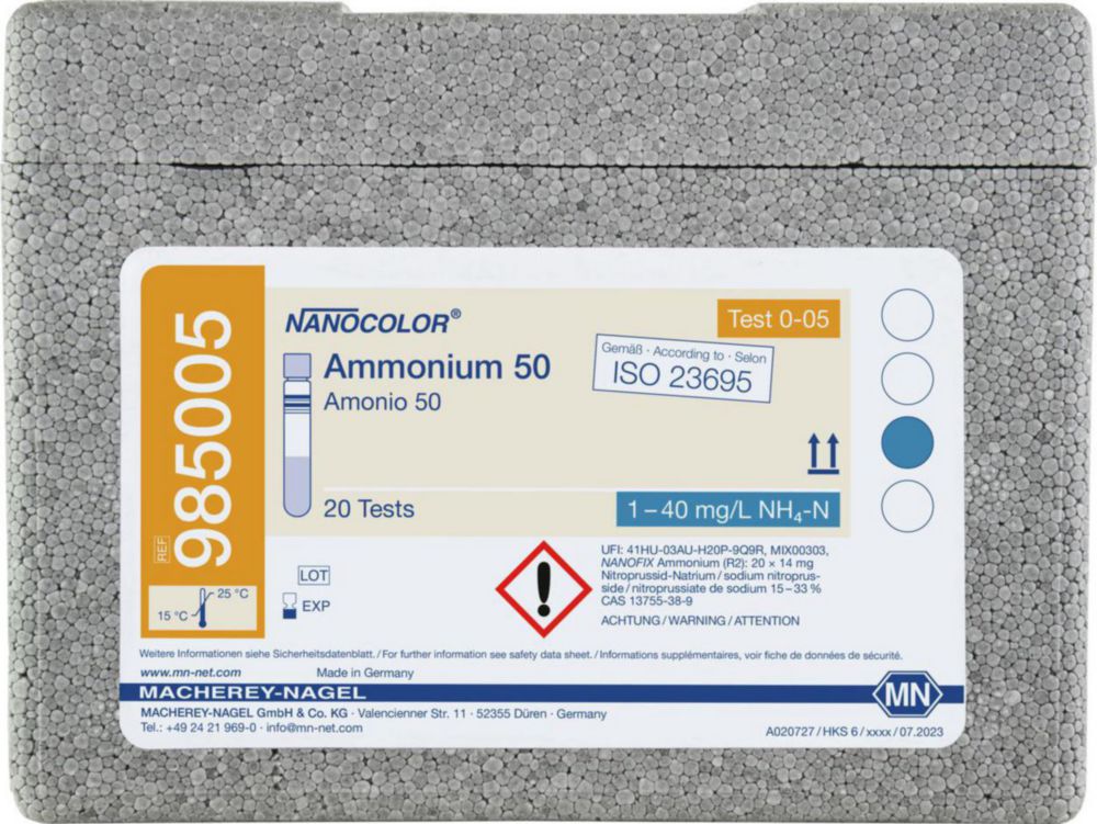 Testy v skúmavkách <sup>NANOCOLOR® </sup>Ammonium