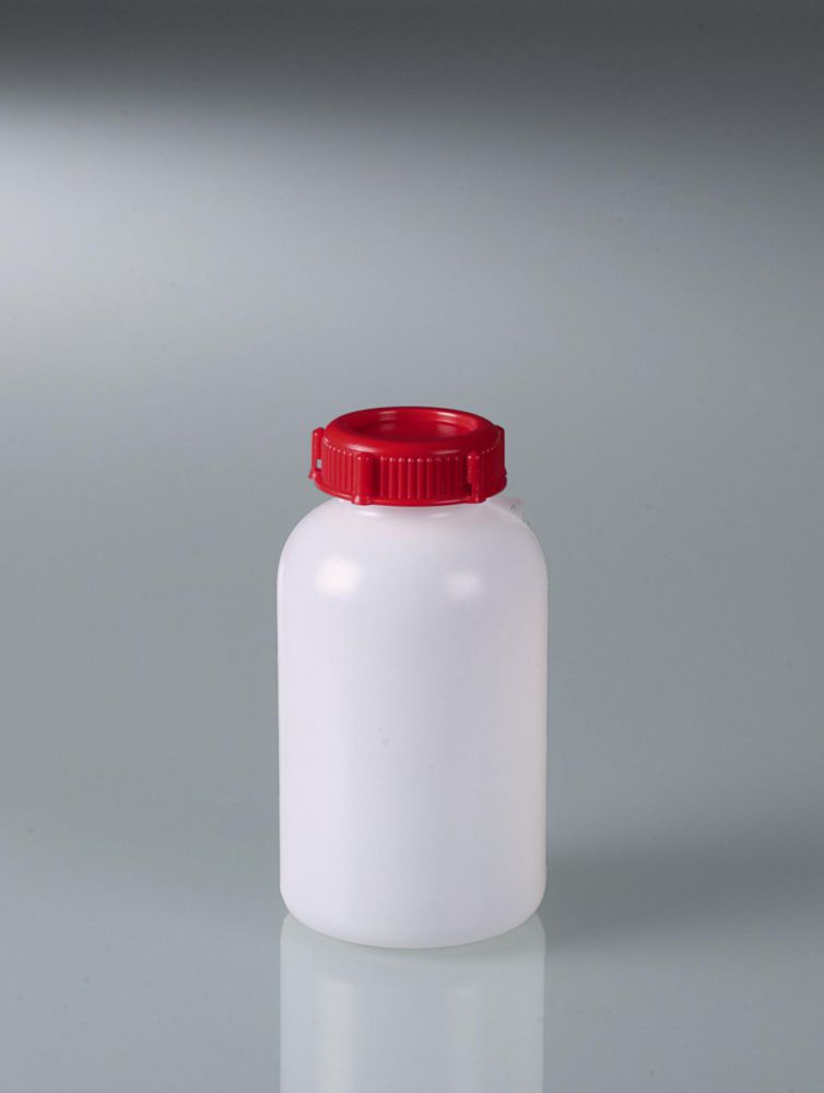 Fľaše so širokým hrdlom, HDPE, uzatvárateľné