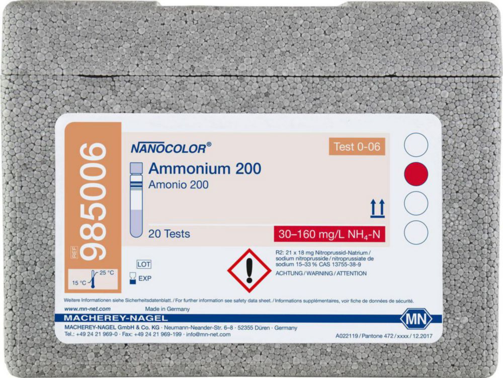 Testy v skúmavkách <sup>NANOCOLOR® </sup>Ammonium