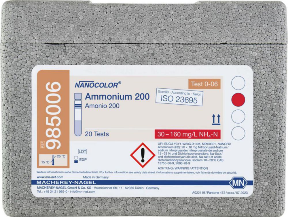 Testy v skúmavkách <sup>NANOCOLOR® </sup>Ammonium