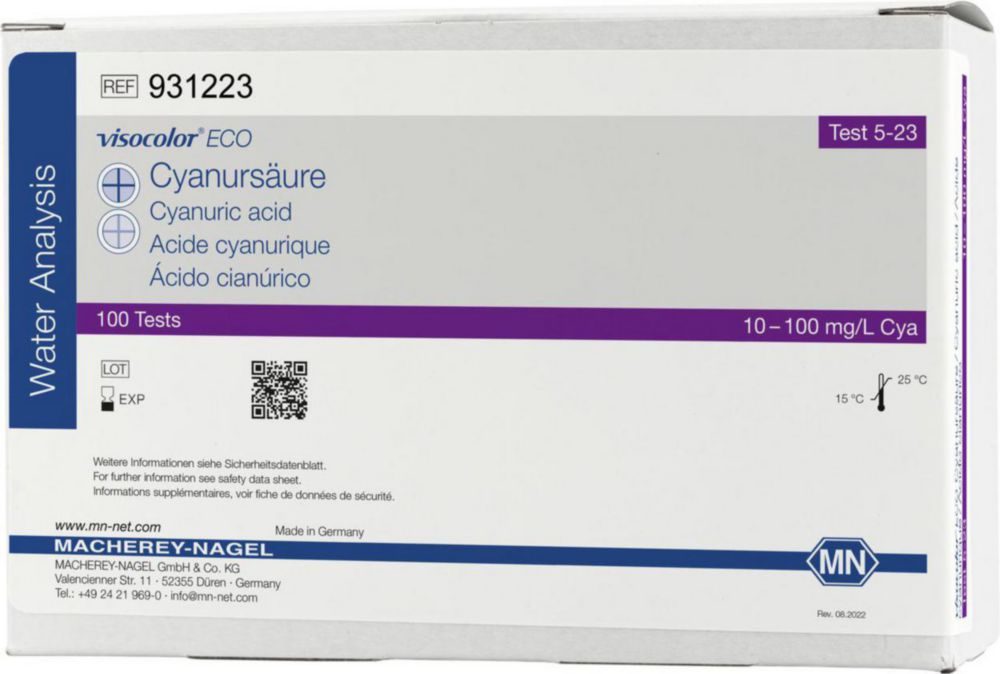 Testovacie súpravy, <i><sup>VISOCOLOR®ECO</sup> na </i>analýzu vody, plniace balenie
