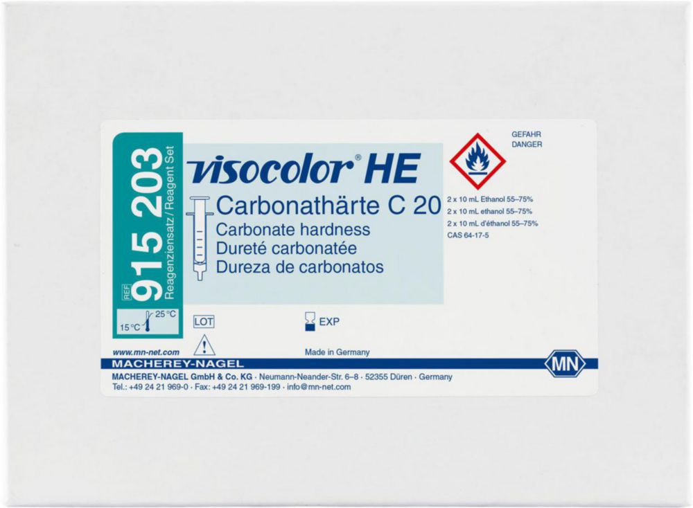 Testovacie súpravy, <i><sup>VISOCOLOR®HE</sup> na </i>analýzu vody, plniace balenie