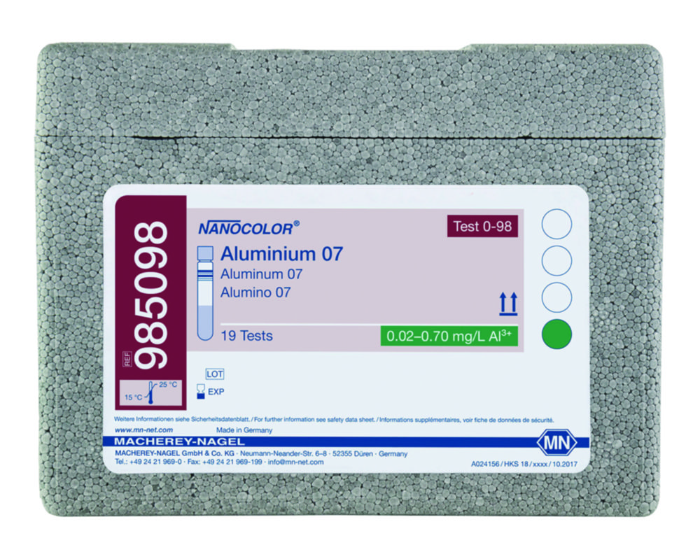 Testy rúrok <sup>NANOCOLOR® </sup>Aluminium