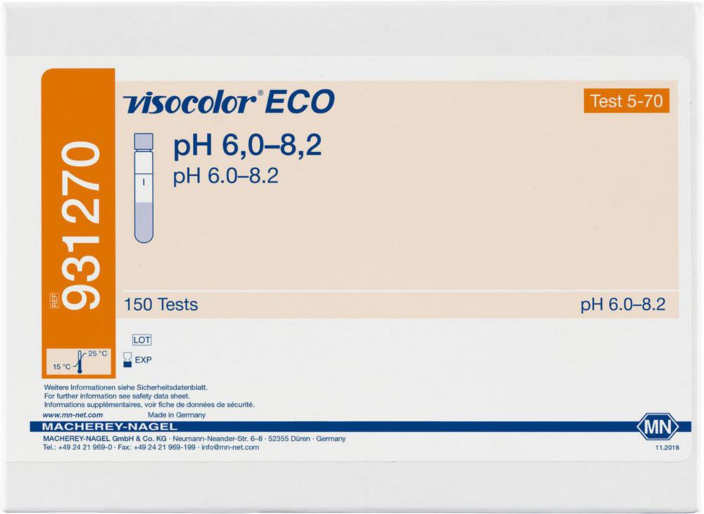 Testovacie súpravy, <i><sup>VISOCOLOR®ECO</sup> na </i>analýzu vody, plniace balenie