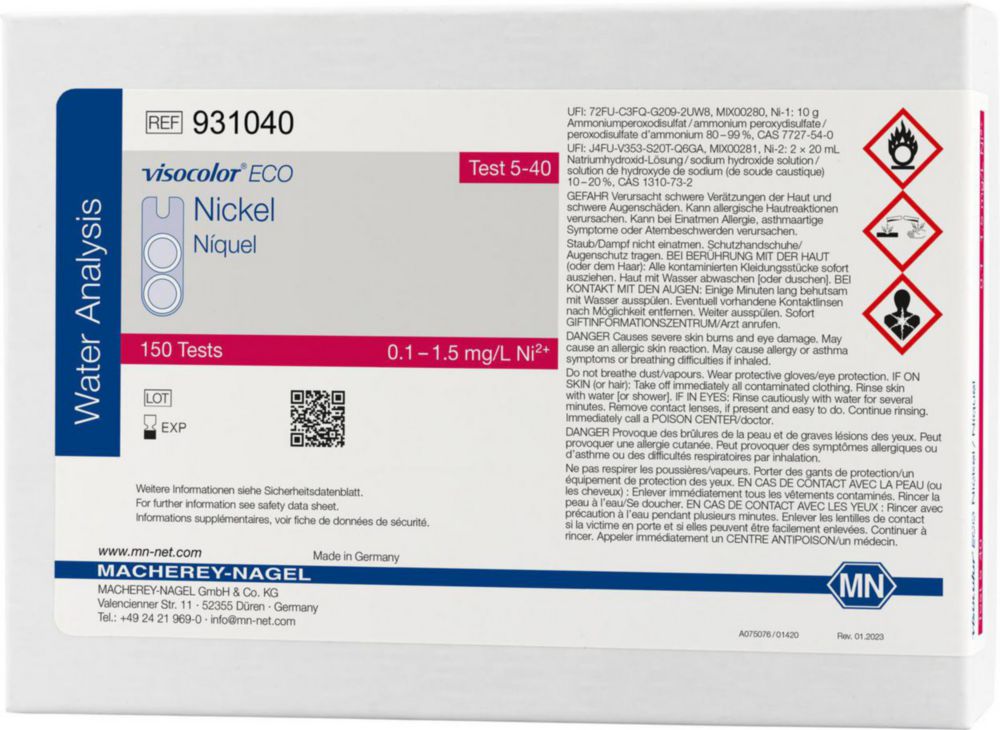 Testovacie súpravy <i><sup>VISOCOLOR®ECO</sup> na </i>analýzu vody