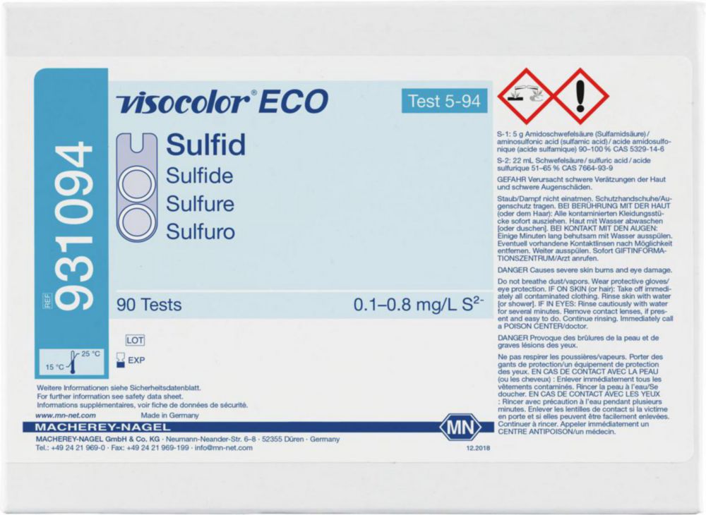 Testovacie súpravy <i><sup>VISOCOLOR®ECO</sup> na </i>analýzu vody