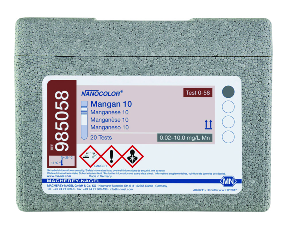 Testy skúmaviek <sup>NANOCOLOR® </sup>Mangan