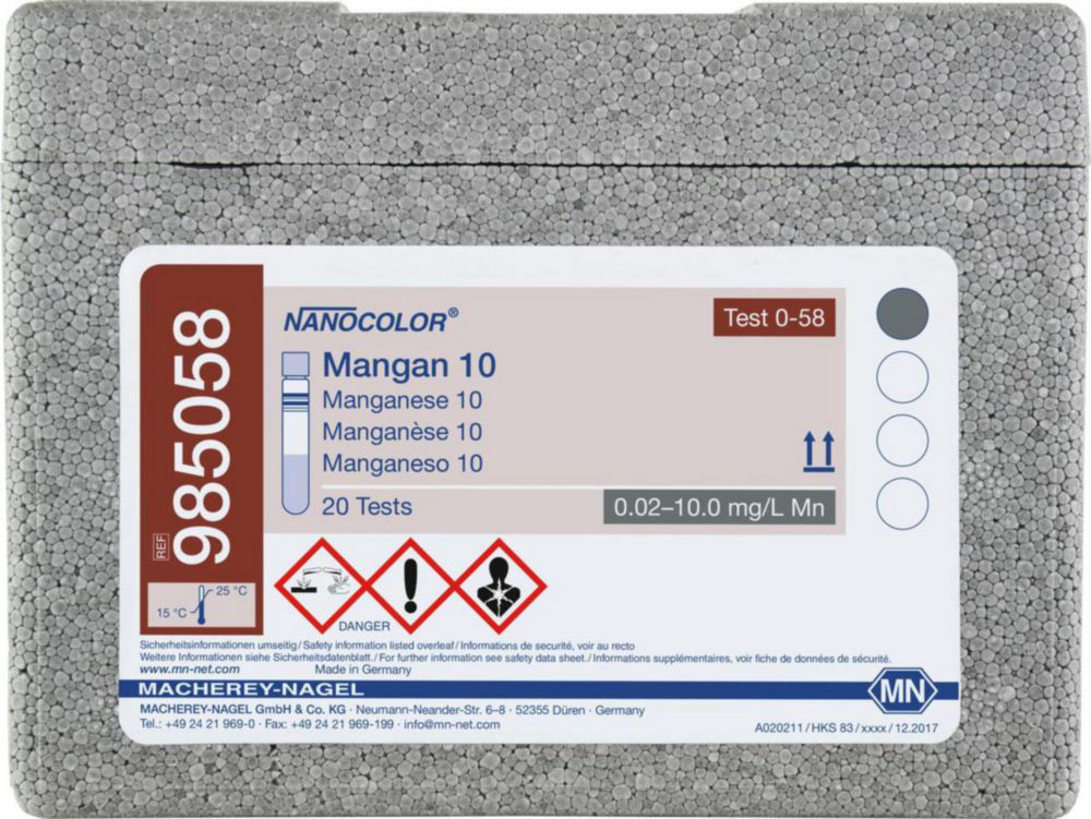 Testy skúmaviek <sup>NANOCOLOR® </sup>Mangan