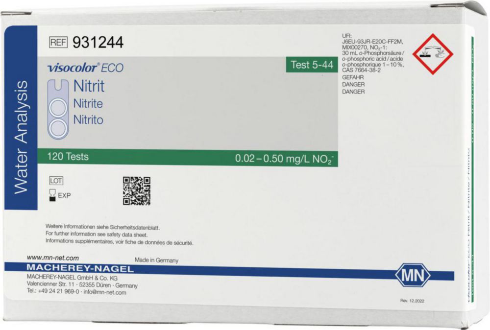 Testovacie súpravy, <i><sup>VISOCOLOR®ECO</sup> na </i>analýzu vody, plniace balenie