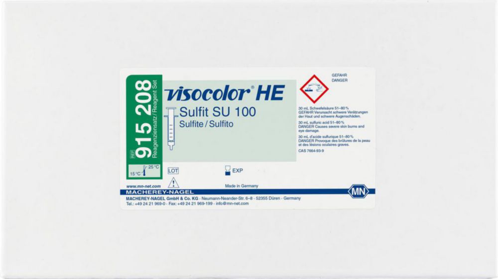 Testovacie súpravy, <i><sup>VISOCOLOR®HE</sup> na </i>analýzu vody, plniace balenie