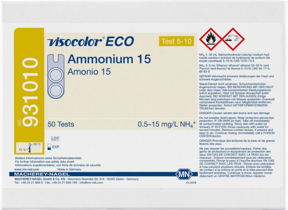 Testovacie súpravy <i><sup>VISOCOLOR®ECO</sup> na </i>analýzu vody