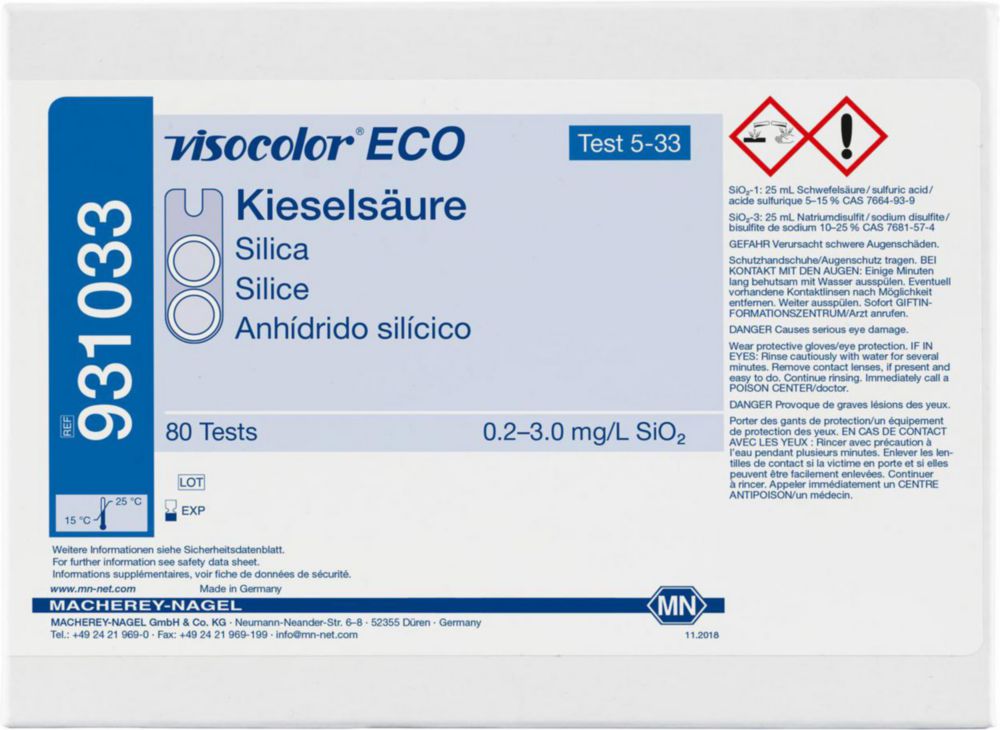 Testovacie súpravy <i><sup>VISOCOLOR®ECO</sup> na </i>analýzu vody