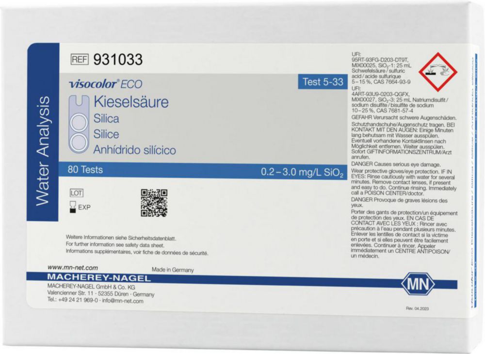 Testovacie súpravy <i><sup>VISOCOLOR®ECO</sup> na </i>analýzu vody