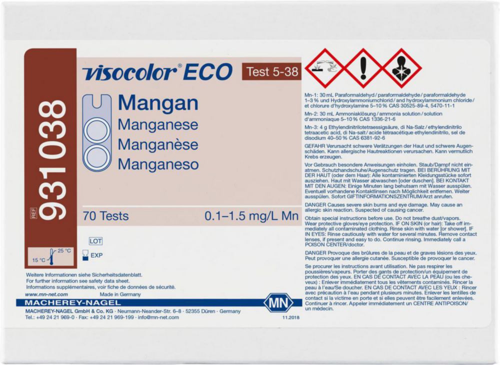 Testovacie súpravy <i><sup>VISOCOLOR®ECO</sup> na </i>analýzu vody