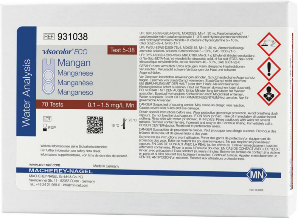 Testovacie súpravy <i><sup>VISOCOLOR®ECO</sup> na </i>analýzu vody
