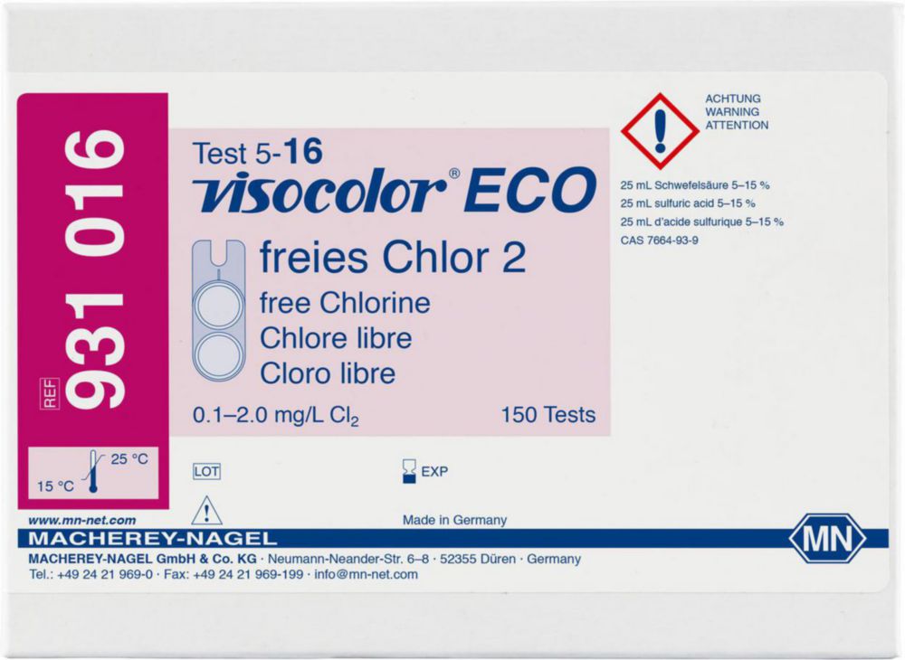 Testovacie súpravy <i>VISOCOLOR<sup>®</sup>ECO </i>na analýzu vody