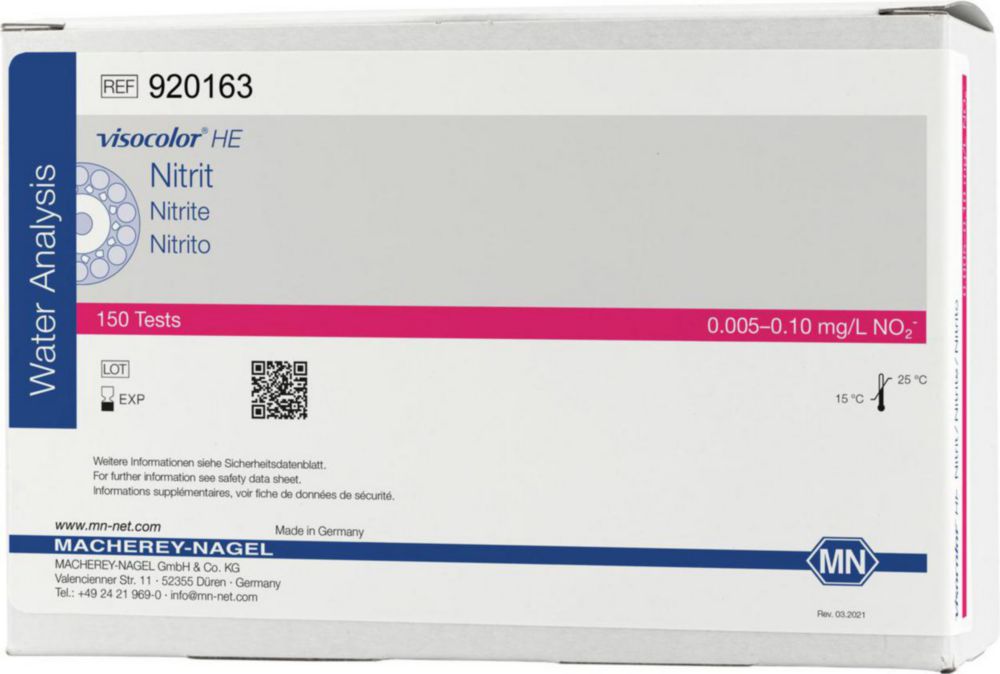 Testovacie súpravy, <i><sup>VISOCOLOR®HE</sup> na </i>analýzu vody, plniace balenie