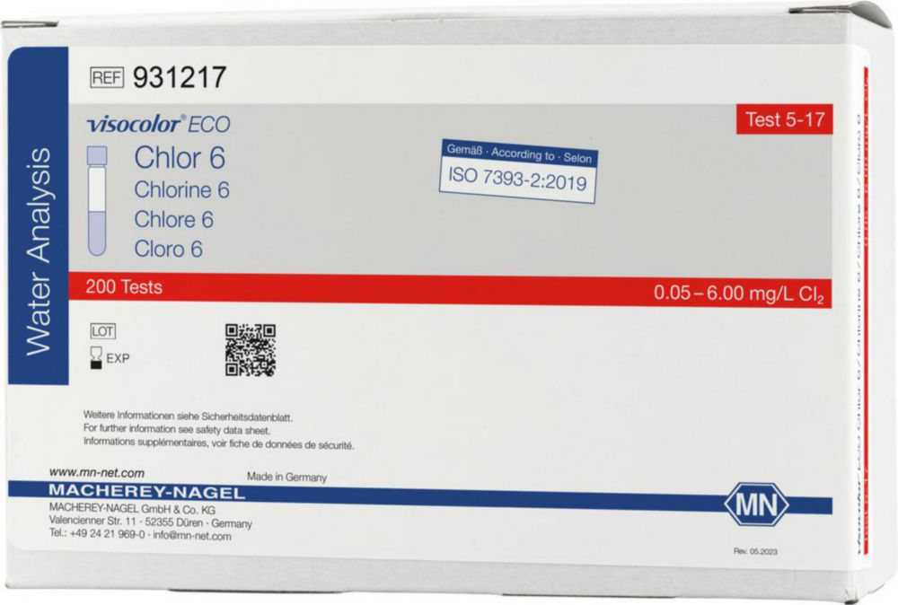 Testovacie súpravy, <i><sup>VISOCOLOR®ECO</sup> na </i>analýzu vody, plniace balenie