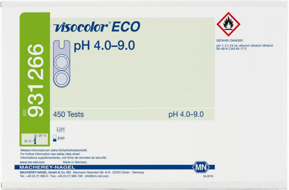 Testovacie súpravy, <i><sup>VISOCOLOR®ECO</sup> na </i>analýzu vody, plniace balenie