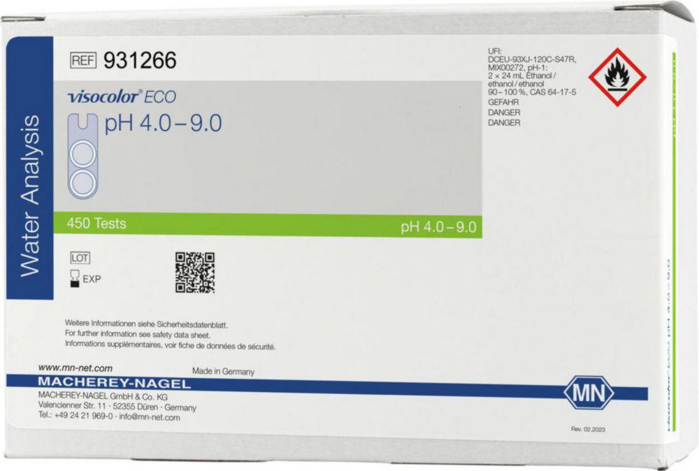 Testovacie súpravy, <i><sup>VISOCOLOR®ECO</sup> na </i>analýzu vody, plniace balenie