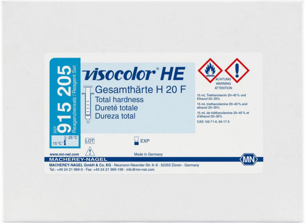 Testovacie súpravy, <i><sup>VISOCOLOR®HE</sup> na </i>analýzu vody, plniace balenie